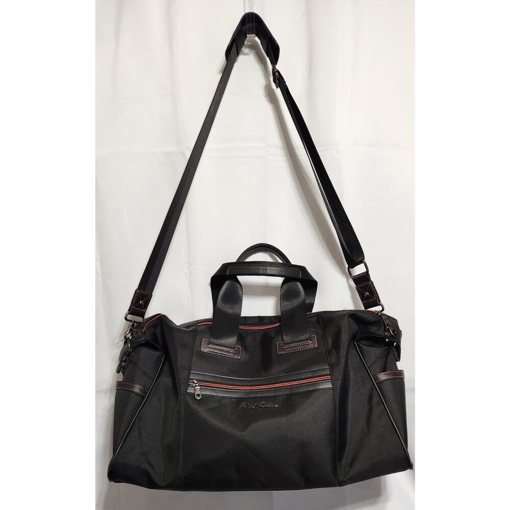 Robert Graham Leclerc II Weekender Bag Shoulder Strap Black Red Trim